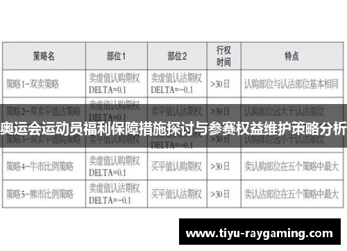 奥运会运动员福利保障措施探讨与参赛权益维护策略分析